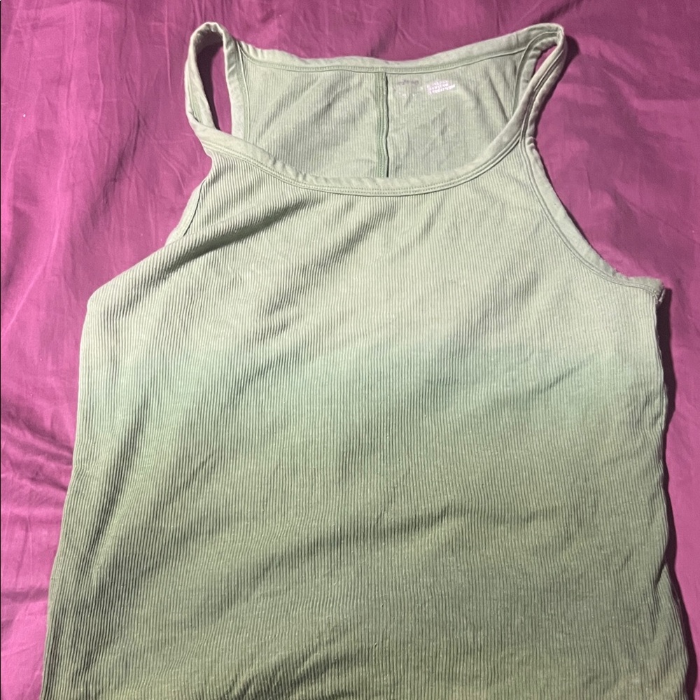 aerie Mint Ribbed Tank Top